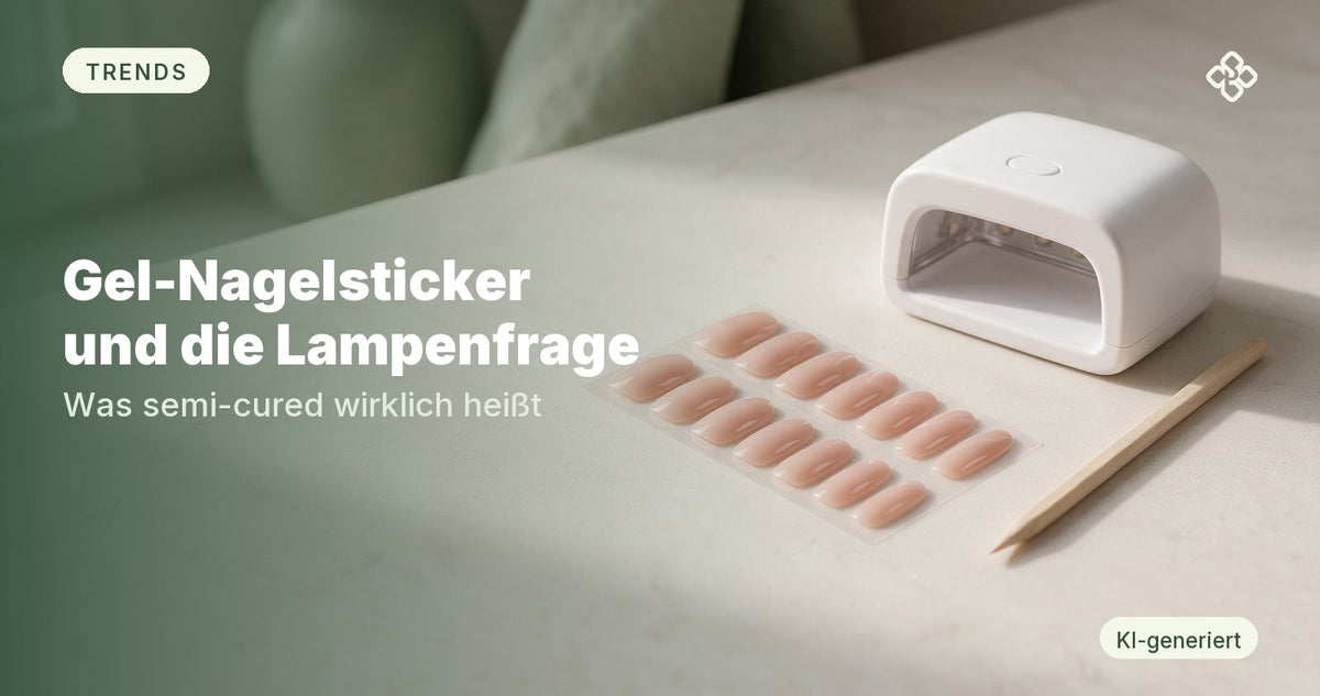 Semi-cured Gel-Nagelstreifen und eine Nagellampe