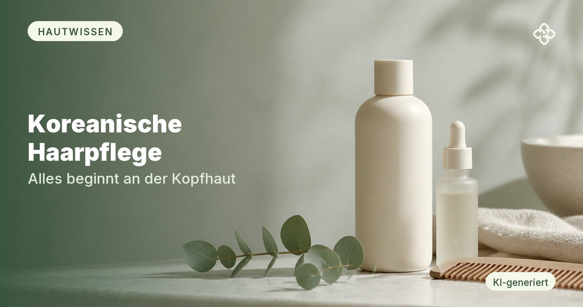Koreanische Haarpflege: Shampoo und Kopfhautserum mit Eukalyptus und Holzkamm