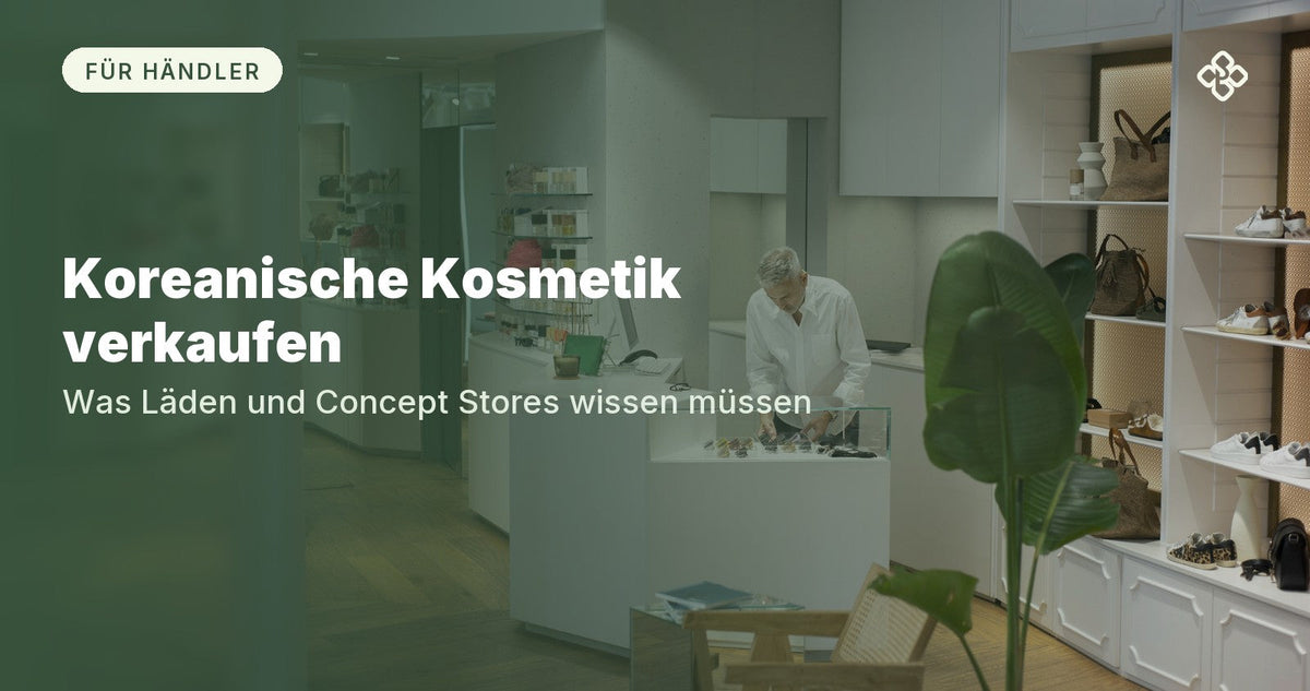 Koreanische Kosmetik verkaufen: Inhaber an der Theke eines Concept Stores