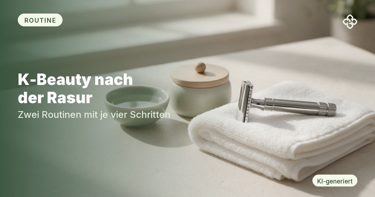 Rasierhobel auf einem Handtuch neben einem Cremetiegel