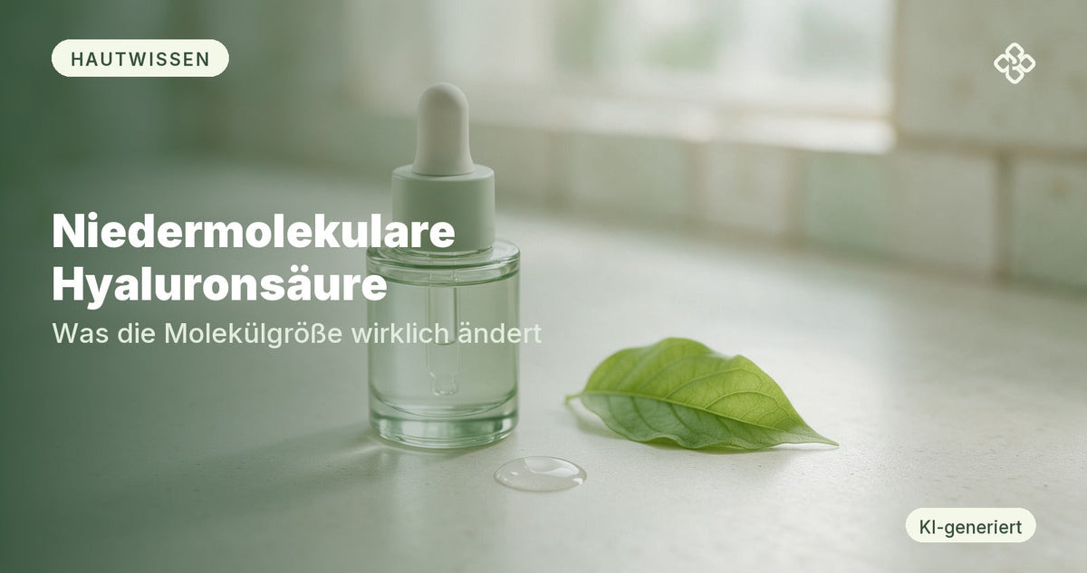 Niedermolekulare Hyaluronsäure: Serum mit Hyaluron im Glasfläschchen