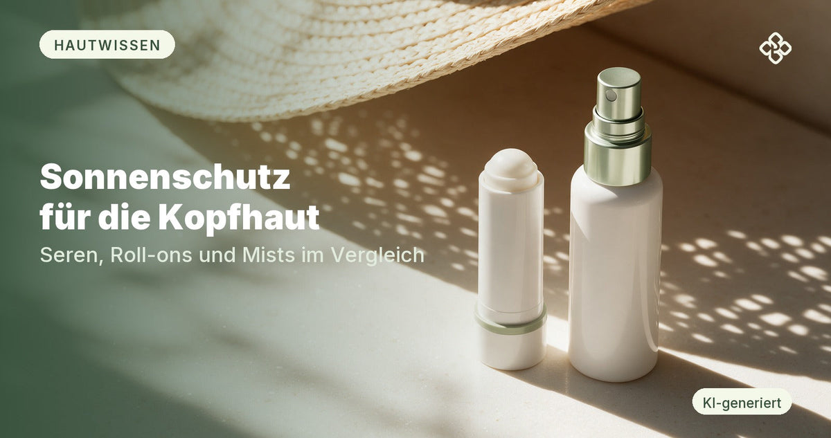 Roll-on Stift und Mist-Flasche im Sonnenlicht