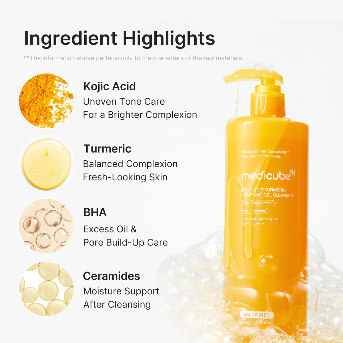 Medicube Kojic Acid Turmeric Gel to Foam Cleanser 500 ml – Ansicht 3