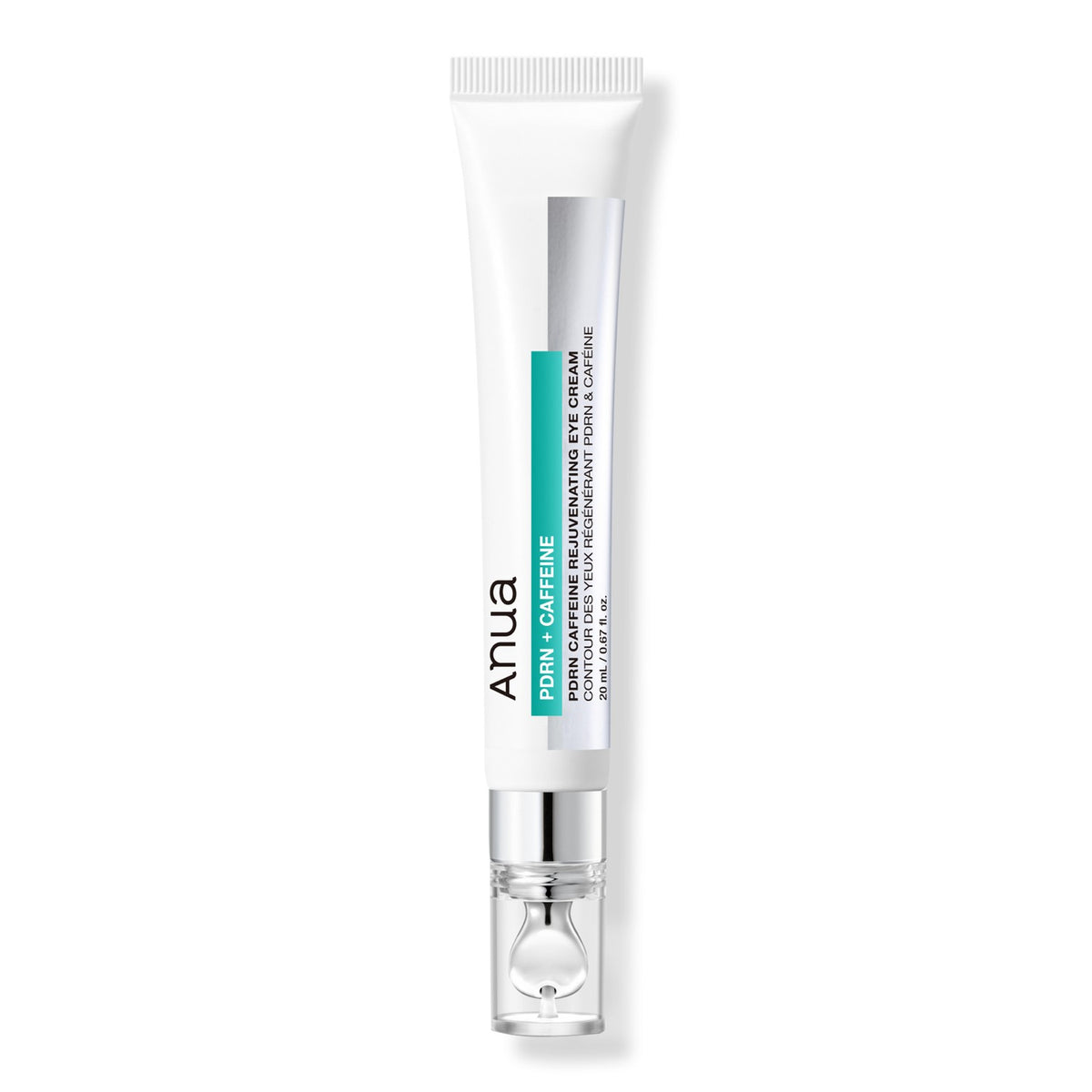 Anua PDRN Caffeine Rejuvenating Eye Cream 20 ml, Tube mit kühlendem Metallapplikator
