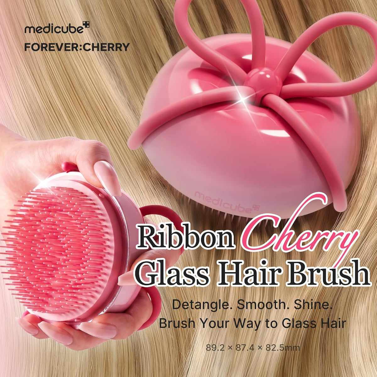 Medicube Cherry Glass Hair Brush Pink - Bild 2