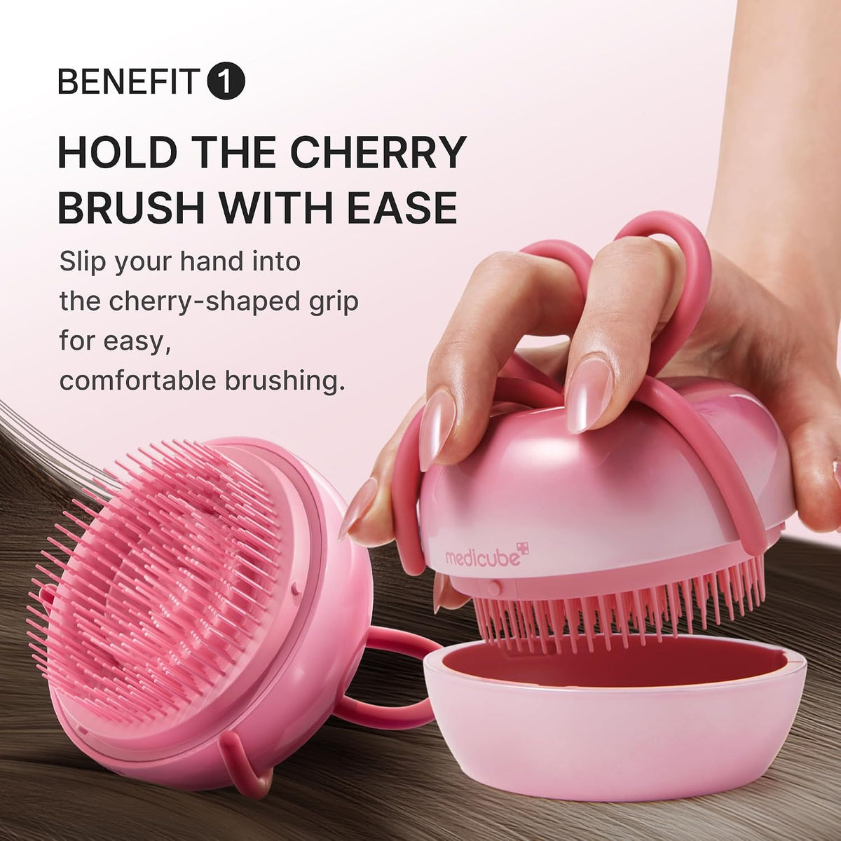 Medicube Cherry Glass Hair Brush Pink - Bild 3