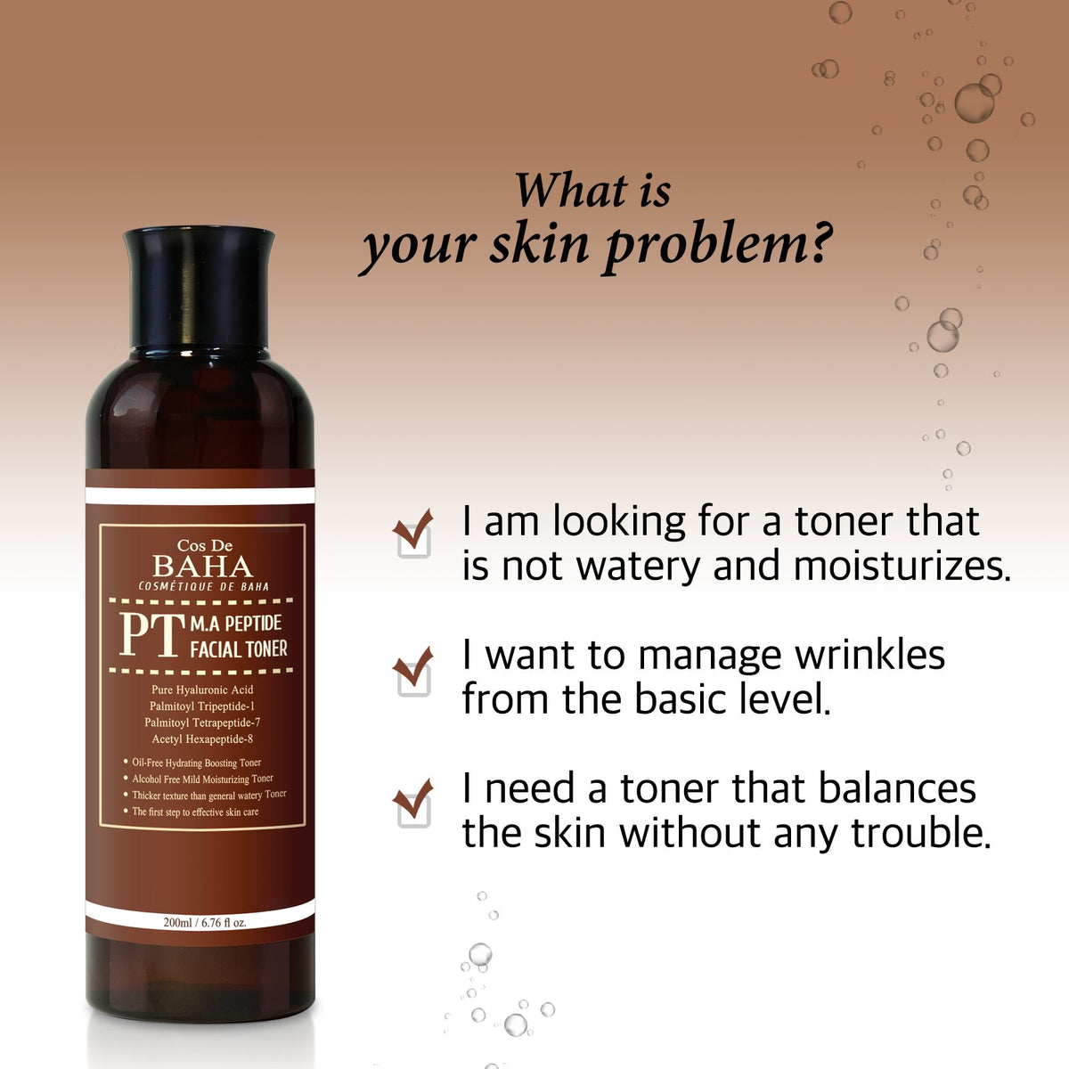 Cos de BAHA M.A. Peptide Facial Toner 200 ml – Produktbild 3
