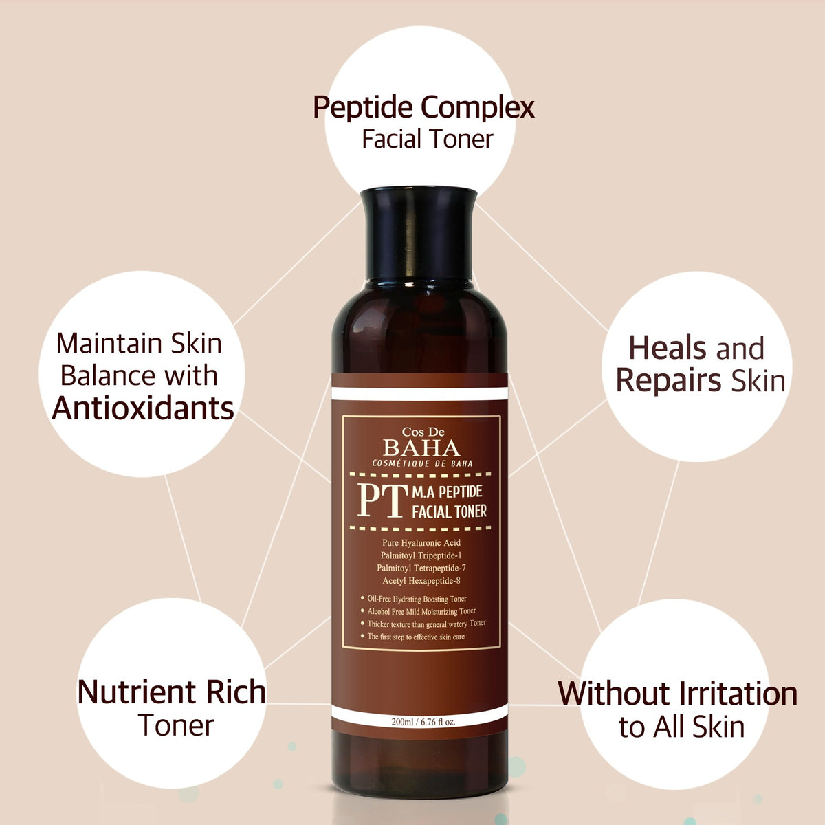Cos de BAHA M.A. Peptide Facial Toner 200 ml – Produktbild 5