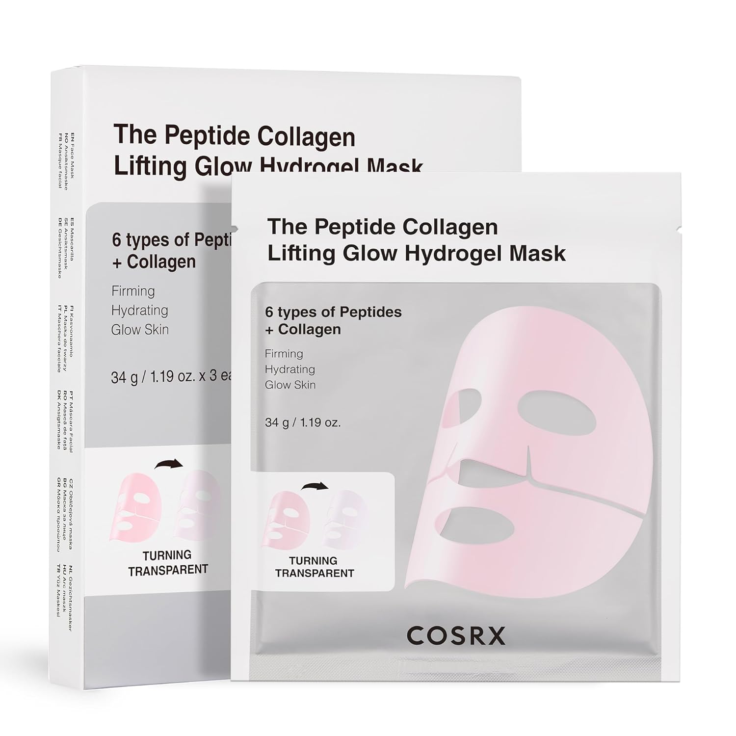 COSRX the Peptide Collagen Lifting Glow Hydrogel Mask 3 St.