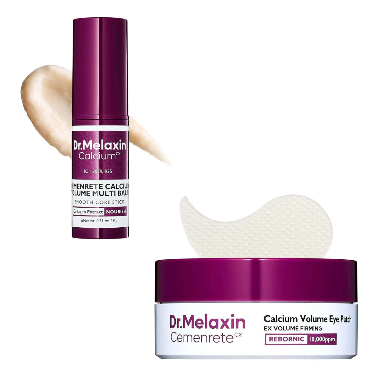 Dr.Melaxin Calcium Augen-Ritual Set: Multi Balm Stick 9g und Calcium Volume Eye Patches