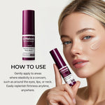 Anwendung des Dr.Melaxin Calcium Volume Multi Balm auf Augenpartie, Lippen und Hals