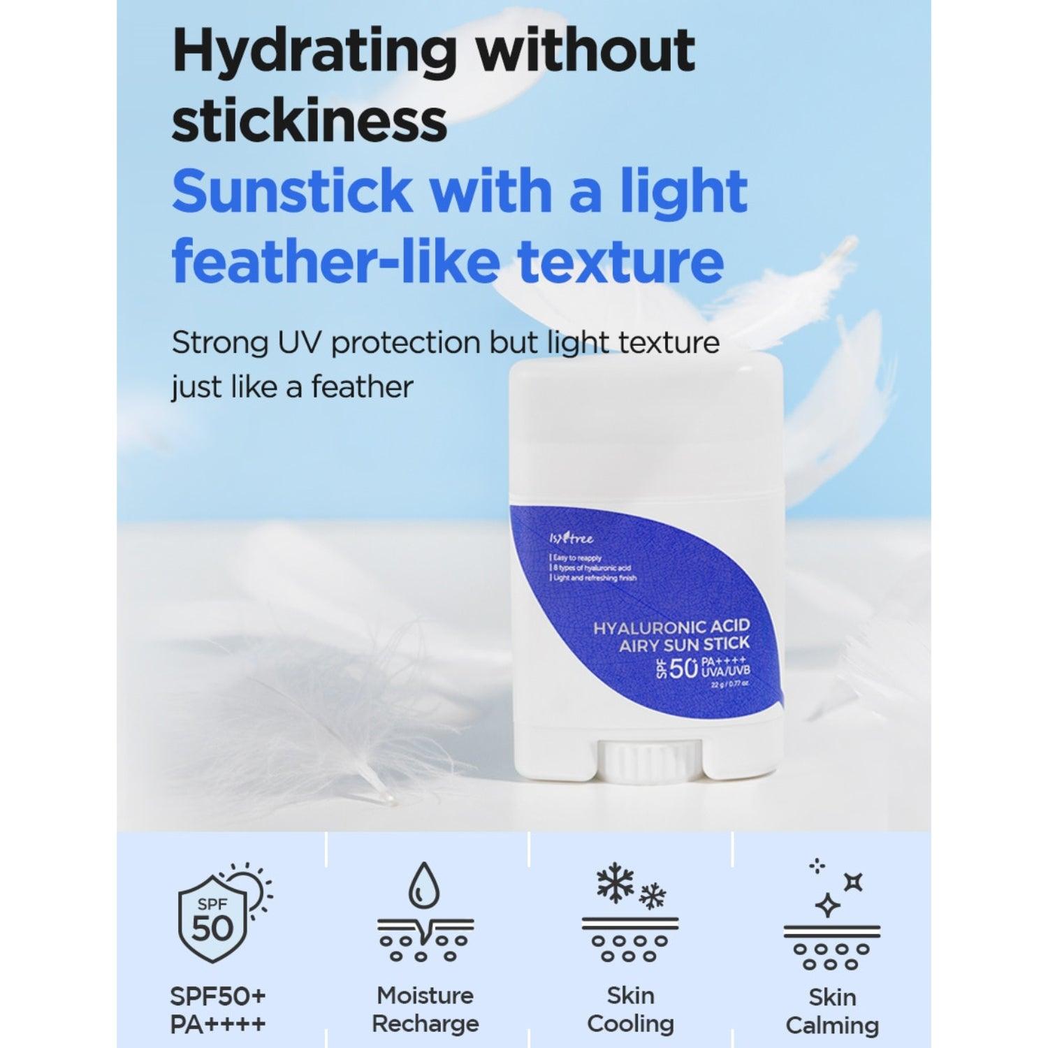 Isntree Hyaluronic Acid Airy Sun Stick SPF50 koreanischer Sonnenschutz trockene Haut Winter
