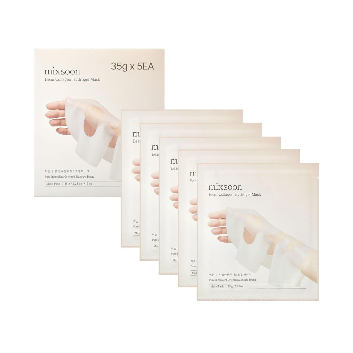 Mixsoon Bean Collagen Hydrogel Mask 35 g 5er-Pack