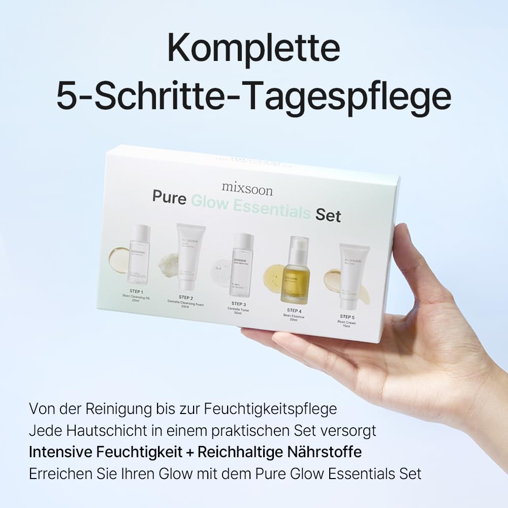 Mixsoon Pure Glow Essentials Set mit fünf Pflegeprodukten