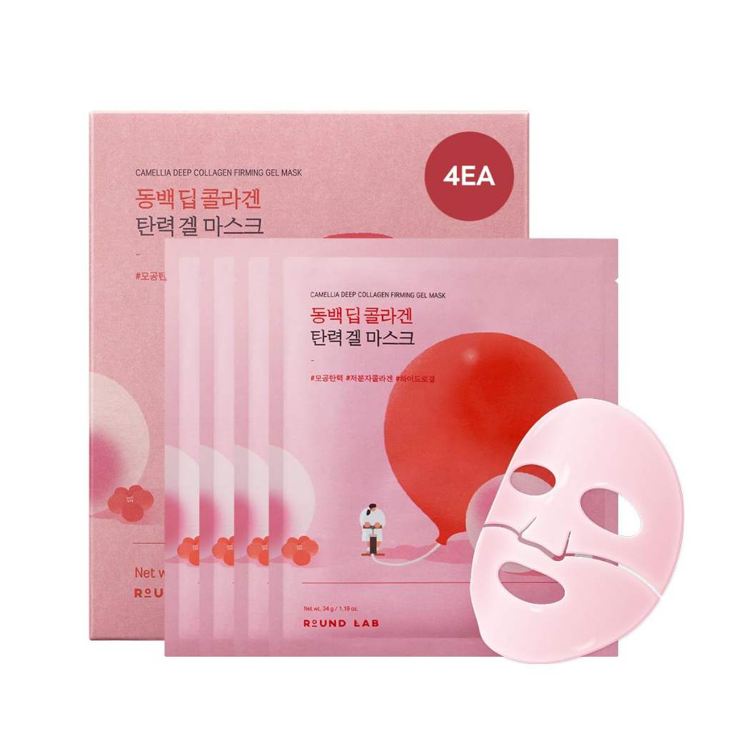Round Lab Camellia Deep Collagen Firming Gel Mask 4er Pack