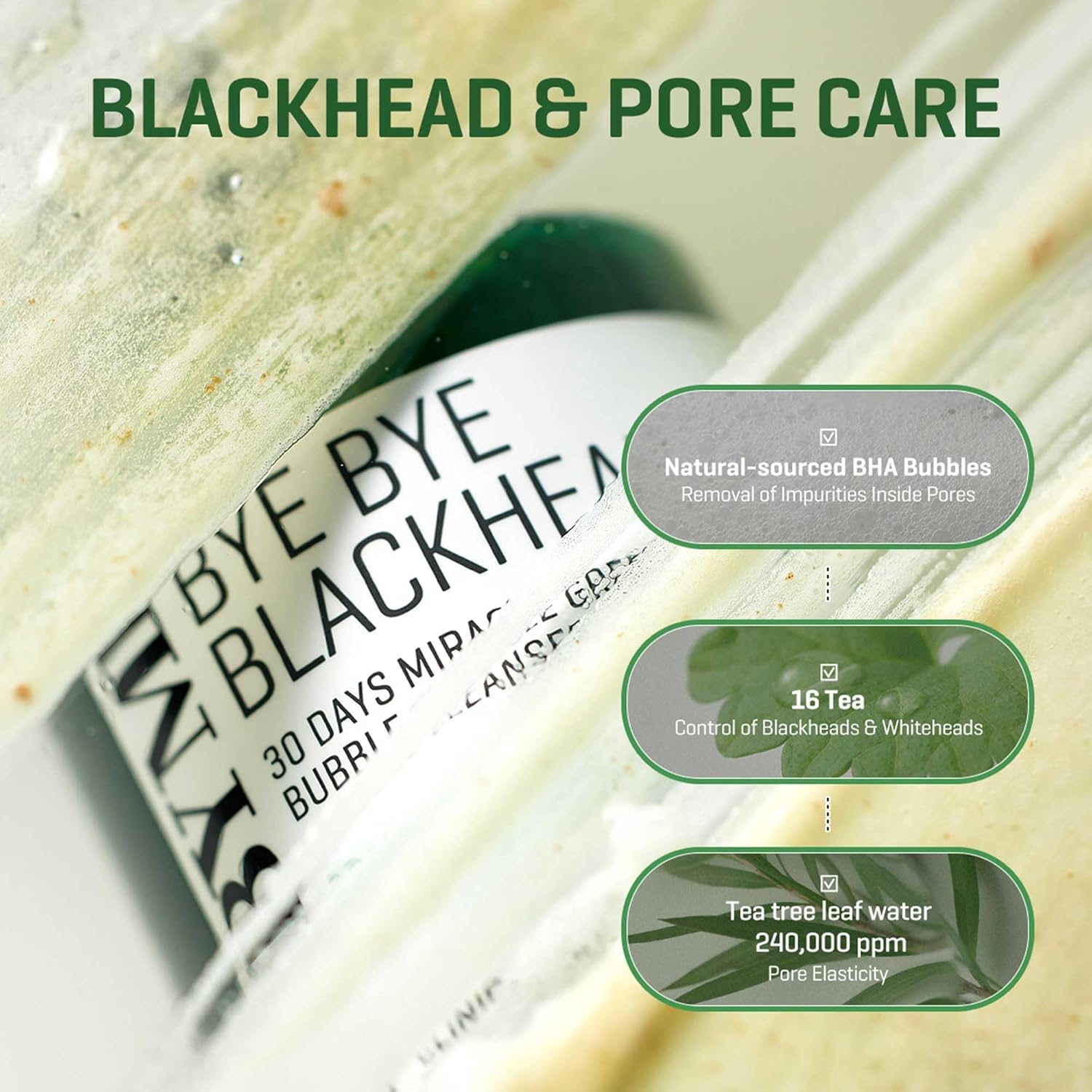 Some By Mi Bye Bye Blackhead 30 days Miracle Green Tea Tox Bubble Cleanser 120 ml – Ansicht 3